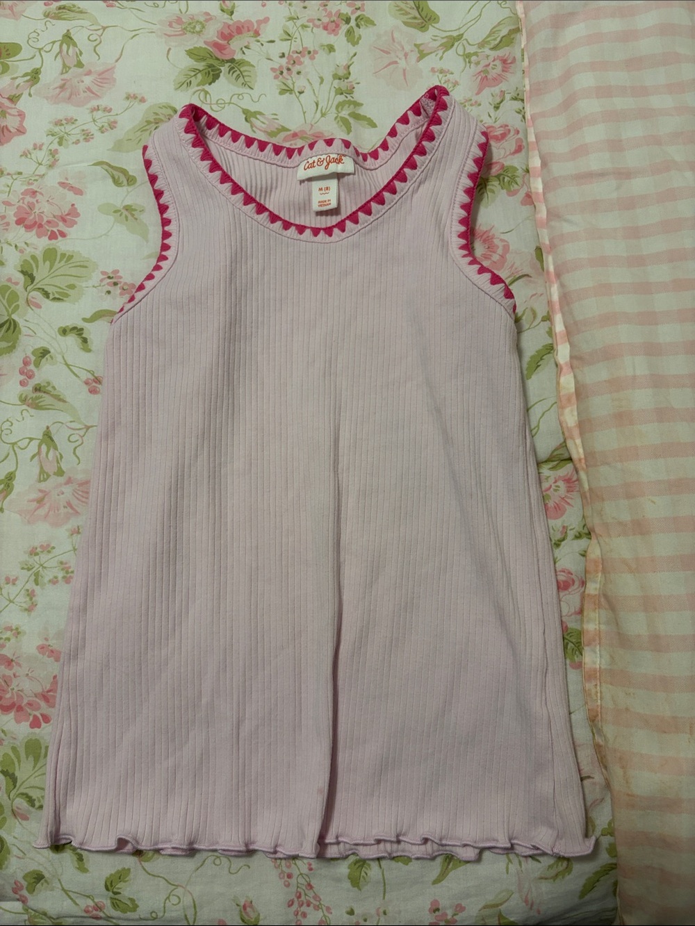 Cat & Jack Lavender Tank Nightgown with Pink Trim - Kids Pajamas